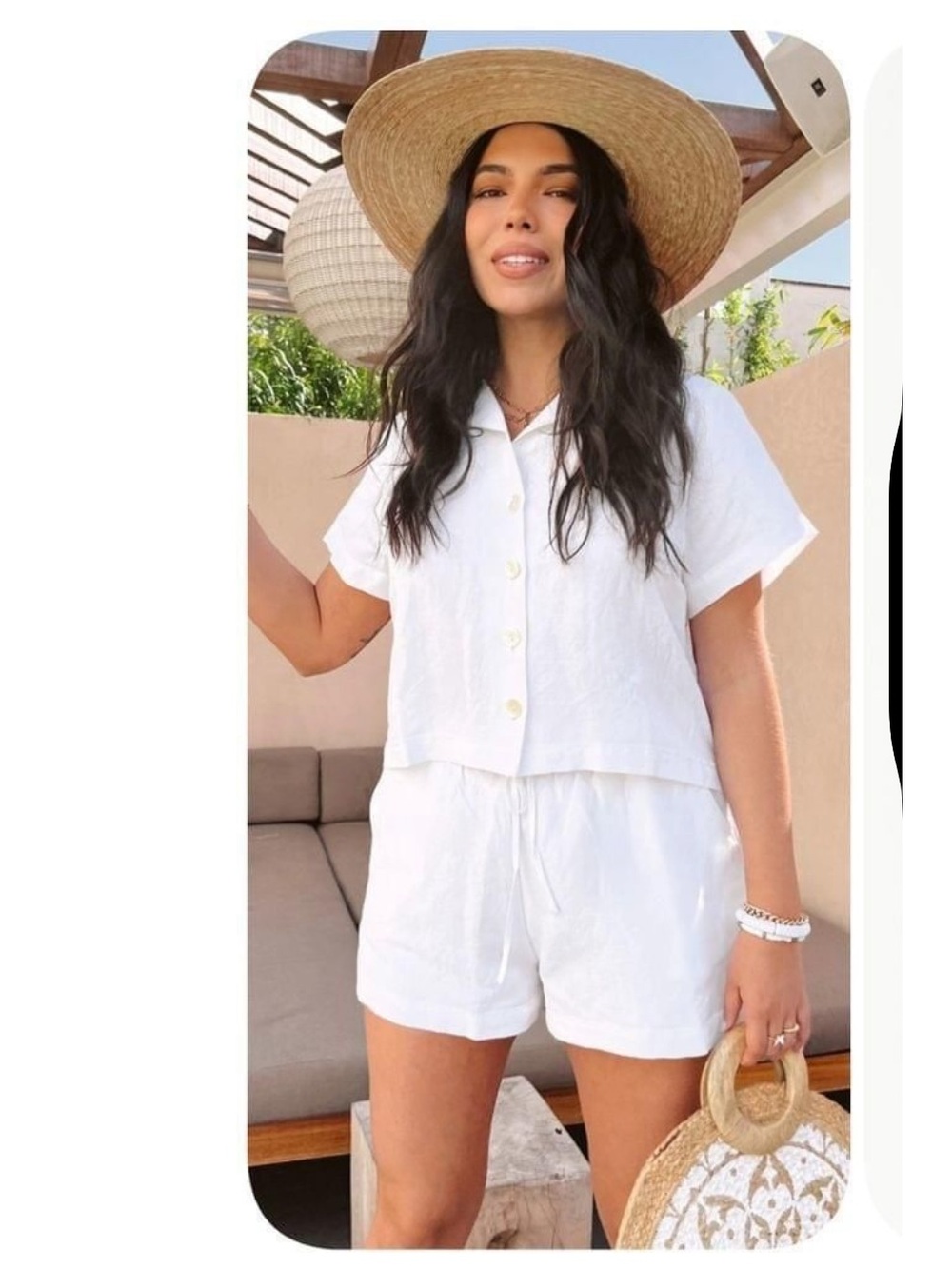 Show Me Your MuMu White Cropped Button-Down Shirt